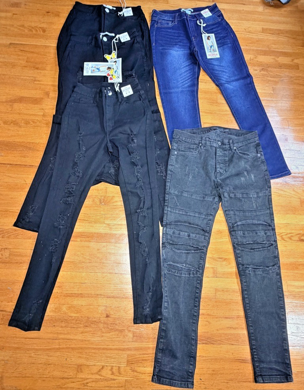 Lot of 5 Women’s & Men’s Skinny Jeans – New With Tags + Zara Man Size 34